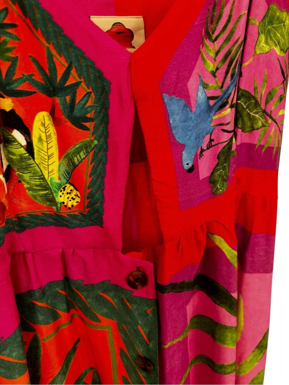 FARM RIO double scarves midi dress US Large - Picture 9 of 12